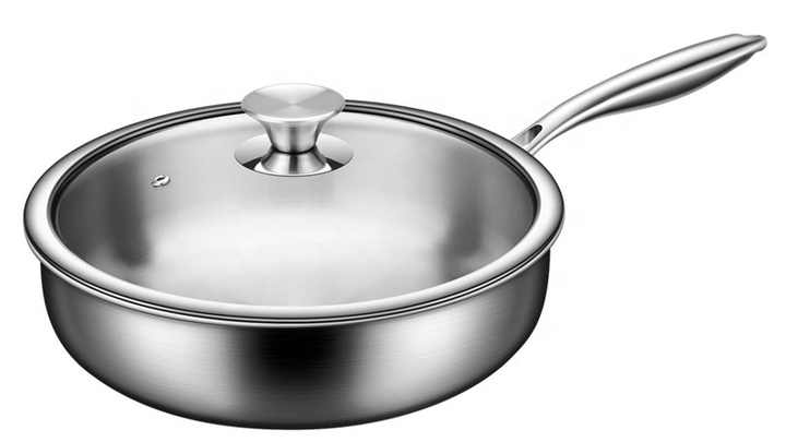 Factory Direct Supply Removable Silicone Handle Pan Non Stick Fry