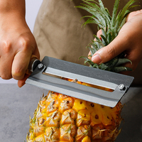 26cm handmatige houten schilmes met hoge koolstofstalen handgreep voor suikerriet en ananas, multifunctioneel