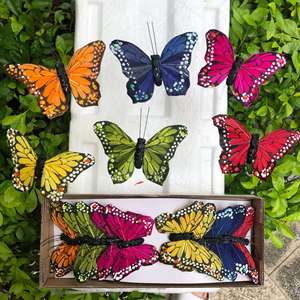 Venta caliente alas de mariposa de plumas artificiales para decoración de boda decoración de atuendo <span class=keywords><strong>Mini</strong></span> mariposa regalos de navidad - Product Image 4