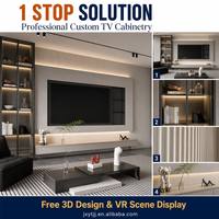 Mesa de TV Moderna y Lujosa con LED, Ecológica, de Fibra de Paja, para Sala de Estar, con Almacenamiento Personalizable y Vitrina para Uso Doméstico