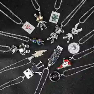 Necklace Men's Cross Pendant All-Match Internet Celebrity Sweater Chain Long Men's Necklace Hip Hop Necklace Wholesale