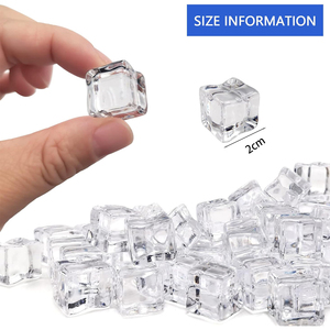 Transparent Square Fake Ice Cubes Reusable <b>Plastic</b> Artificial Ice <b>Blocks</b> for Photography Shop Home Display Decoration - Product Image 5