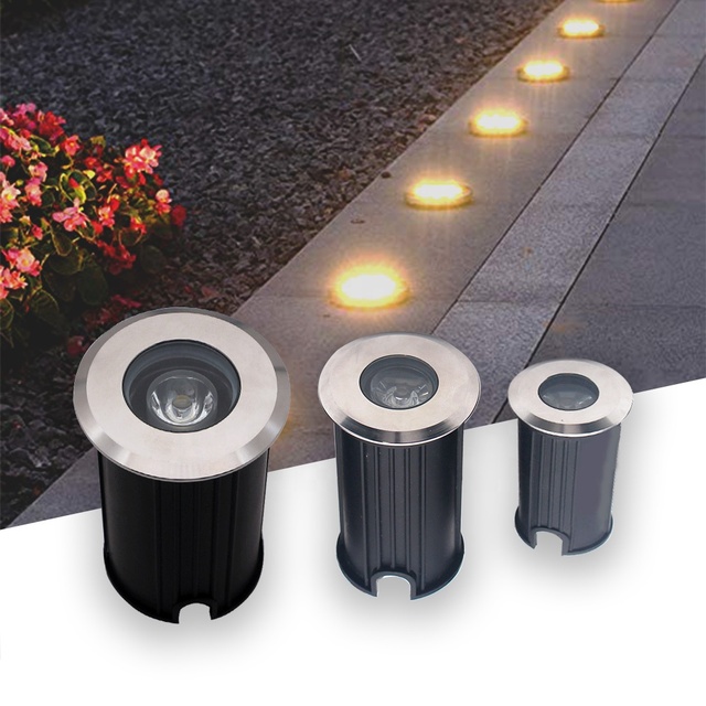 Outdoor Waterproof 3W Mini Step Light 6000K Daylight LED Stainless Steel Underground Landscape Light IP68 Rating Remote Control