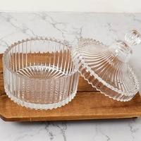 Mini pot à bonbons en verre sodocalcique classique, design industriel, transparent, pour rangement de cuisine et conservation de la fraîcheur, vente en gros
