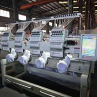 Machine à broder à 4 têtes, 12 aiguilles, équipement de broderie industriel informatisé pour la production de logos sur t-shirts et de vêtements