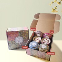 Lilin aromaterapi gelas dengan bunga kering pewangi bunga pernikahan atau Set hadiah ulang tahun tersedia untuk grosir