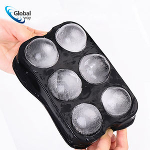 Stampo per Cubetti di Ghiaccio in Silicone <span class=keywords><strong>a</strong></span> 6 Cavità con Coperchio - Perfetto per Sfere di Ghiaccio per Whisky e Cocktail, Nero Essenziale per <span class=keywords><strong>Casa</strong></span> e Bar - Product Image 2