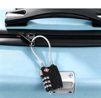 Accessoire de voyage pratique, cadenas TSA à 3 chiffres, câble en alliage de zinc, serrure à combinaison TSA pour valise, chariot à bagages et sac de voyage