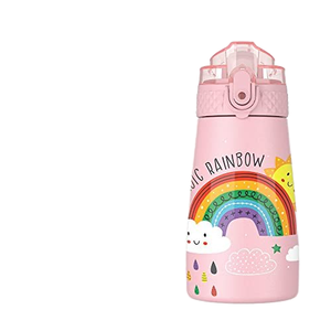 350ml Portable Double Wall Stainless Steel Insulated Students' Water <b>Bottle</b> With Straw Eco-friendly - Product Image 4