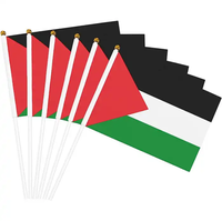 Drapeau palestinien personnalisé à tenir à la main, design moderne, drapeau palestinien en polyester exquis, drapeau à agiter à la main pour exposition