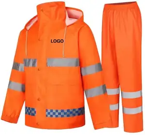 Erkekler açık güvenli yol bahçeleri korumak için yansıtıcı giysi Set kurtarma hafif su geçirmez yağmurluk ceket özel Logo