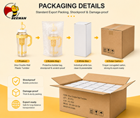 Bouteille isotherme portable Beeman Wholesale 400 ml en plastique avec revêtement en verre, poignée en silicone, sans BPA