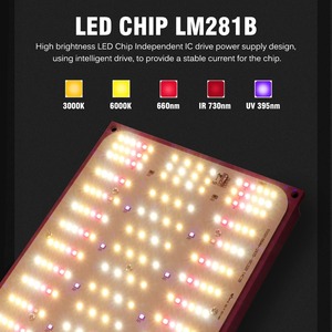 Lampe de culture LED à spectre complet 120W 240W LM281B pour serres et tentes de culture, lampe de croissance dimmable pour semis, légumes et fleurs - Product Image 4