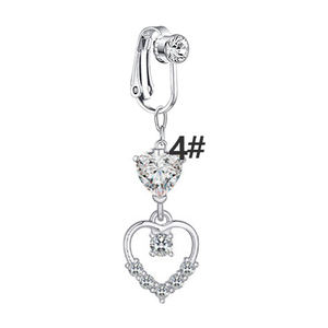 Bijoux de corps pour femmes de mode Zircon pendentif <span class=keywords><strong>nombril</strong></span> clip fleur coeur sans <span class=keywords><strong>piercing</strong></span> faux <span class=keywords><strong>nombril</strong></span> anneau - Product Image 6