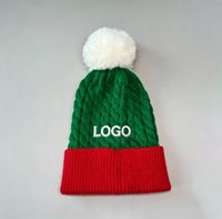 Gorro de Navidad con Logotipo Personalizado Bordado y Pequeño Pompón