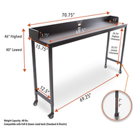 Table pour ordinateur portable avec roulettes, bureau roulant pour lit, bureau surélevé pour lit