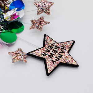 Fascia per capelli con stella a cinque punte in tessuto per <span class=keywords><strong>Capodanno</strong></span>, decorazione per feste, accessori colorati per feste - Product Image 2