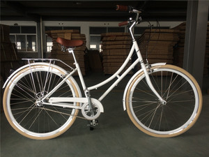 Bicicleta Urbana de 3 Velocidades, Clásica, Retro, Híbrida, con Portaequipajes Trasero y Guardabarros, Estilo Vintage - Product Image 4