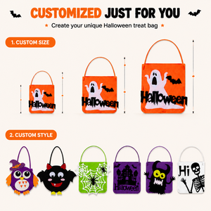 Bolsa de Regalo para Decoraciones de Halloween, Accesorios para Fiestas Infantiles, Adornos para Cabina de Fotos, Fantasma Boo, Caramelo Naranja, Semi-Artesanal - Product Image 3