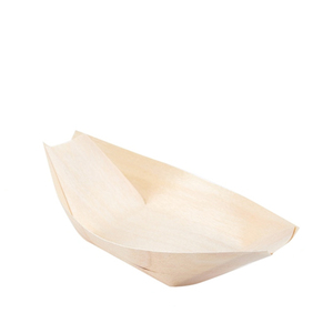 Piatto in Legno a Forma di Barca 140x80 mm per Aperitivi, Piatti Salati e Antipasti Rapidi - Product Image 1