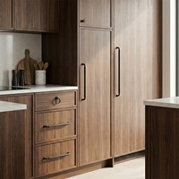 Poignée de meuble MAXERY ORB noir mat, poignée de tiroir courbe O, quincaillerie moderne pour projet de cuisine sur mesure de villa