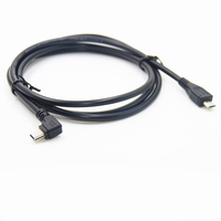 Câble d'alimentation de synchronisation de données OTG à angle de coude personnalisé de 1m USB mini 5 broches mâle à micro USB mâle, vente en gros