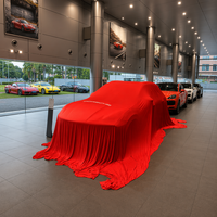 Housse de présentation de voiture en satin de soie luxueux, logo personnalisé, tissu rétractable haute élasticité pour cérémonie