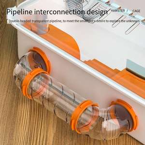 <span class=keywords><strong>Cage</strong></span> à <span class=keywords><strong>hamster</strong></span> surdimensionnée en plastique, design ours doré, facile à nettoyer, ventilée, respirante, style dessin animé pour cobaye, écureuil - Product Image 4