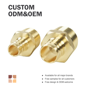 Adaptateur mâle pex en laiton réducteur rond en gros de sortie d'usine pour la <span class=keywords><strong>plomberie</strong></span> et les tuyaux en PE ASTM F1807/ ASTM F1960 - Product Image 2