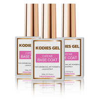 Couche de base chromée de marque privée pour poudre à ongles 15ml vernis à ongles gel UV HEMA sans TPO Gel de base en caoutchouc clair Logo personnalisé