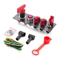Tombol Start Mesin Otomatis 5 in 1 Serat Karbon 12V LED Racing Saklar Pengapian Mobil On-off Panel Saklar Toggle