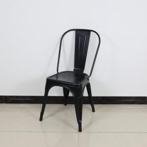 Meubles de salle à manger en métal tubulaire de style français chaises d'appoint de café empilables à dossier haut chaise de salle à manger en métal Monaco industrielle en fer en acier - Product Image 2