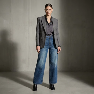 Jean en denim tissé vintage taille haute coupe droite ample amincissant pour <span class=keywords><strong>femme</strong></span> – Idéal été et automne - Product Image 6