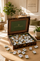 Meilleures ventes : Ensemble de Mahjong américain en acrylique à 4 couches, 160 tuiles de Mahjong à motif grain de bois, table de Mahjong, boîte en bois pour le divertissement