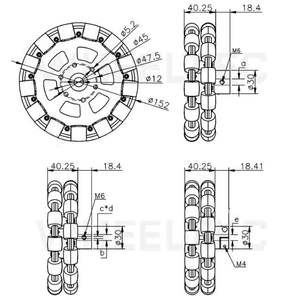Neumáticos Omnidireccionales para Robots, Precio Económico, Piezas DIY, Robots Industriales Metálicos - Product Image 1