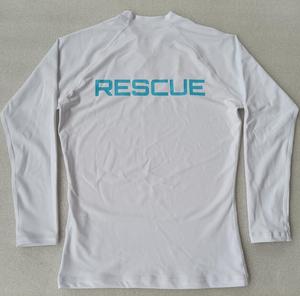 Logo personalizzato In Bianco Tutte Le Donne Bianche UPF50 + Maniche Lunghe in Forma di Compressione <span class=keywords><strong>Swim</strong></span> Diving Surf Rash Guards Camicia - Product Image 5