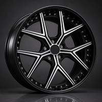 Nouvelle jante en alliage d'aluminium forgé 2 pièces 10 rayons à déport profond, finition usinée argent brillant noir, logo personnalisé, pour rétrofit/amélioration, 18-22 pouces