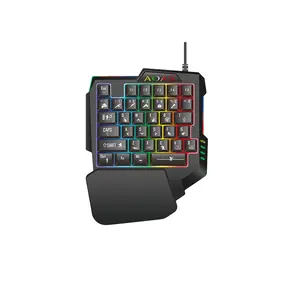 Cool clavier RGB 35 touches, une main M1100, ordinateur professionnel de jeu, rétro-éclairage coloré, clavier de jeu à une main