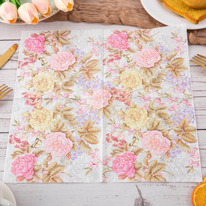 Französische Servietten im Landhausstil mit Aufdruck, Geprägte Party-Tücher, Dekorative Quadratische Papierservietten für Restaurants - Product Image 1