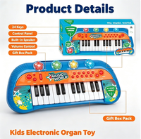 24 Keys Kids Electronic Piano Toy Light up Musical Keyboard Early Educational Instrument for Children Home Play & Gift