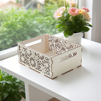 Panier de rangement de bureau en bois fabriqué à la main pour la décoration de la maison Boîtes artisanales en bois et panneaux muraux