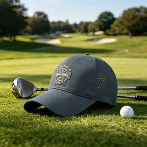 Wholesale 6 Panel Unstructured Embroidered Baseball Cap Laser Cut Hole Adjustable Buckle Dad <b>Hat</b> With Custom Logo - Product Image 3