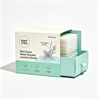 Feuilles de lessive parfum menthe portables, super nettoyantes, parfum frais longue durée, papier à lessiver