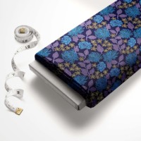Tissu Popeline Floral Imprimé Numérique Personnalisé de Londres en Coton Peigné Doux 100% Coton, Respirant et Léger, pour Chemises et Robes Oxford