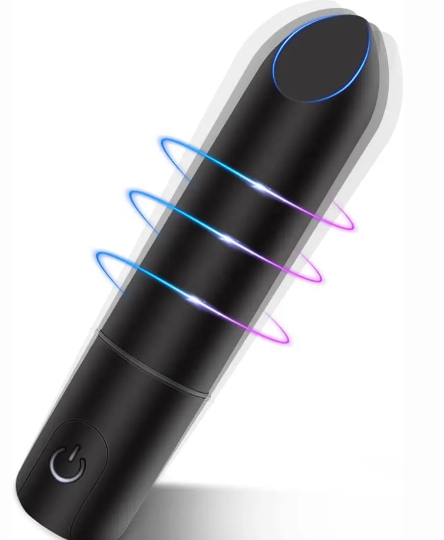 Vibe discreto batom recarregável com 10 modos de vibração mamilo impermeável G-spot estimulador Sex Toys para mulheres (preto)