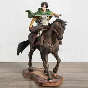 Model Patung Kuda Attack On Titan Levi Ackerman, Tokoh Berkuda Koleksi Patung Dicat