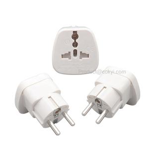 Adaptador de viaje de enchufe eléctrico europeo Adaptador de corriente con conexión a tierra Europa Schuko Adaptadores de corriente alemán/francés - Product Image 2