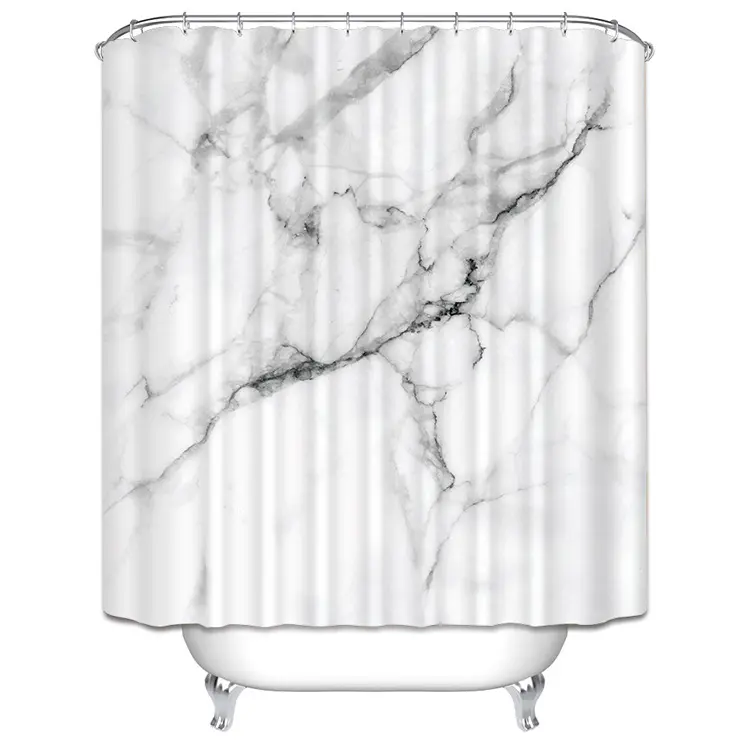 Black Gold Marble Shower Curtain Polyester Partition Bath Curtain