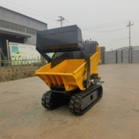 Allrad-Minilader Raupentransporter Benzinbetriebener Hydraulischer Selbstentladender Dumper 1 Jahr Garantie Hoher Drehmoment für Obstgärten