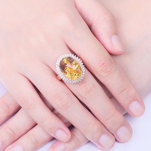 Bague de mariage Sunstar en argent sterling 925 avec pierre précieuse, certifiée CMA, plaquée rhodium, sertie à griffes - Product Image 4